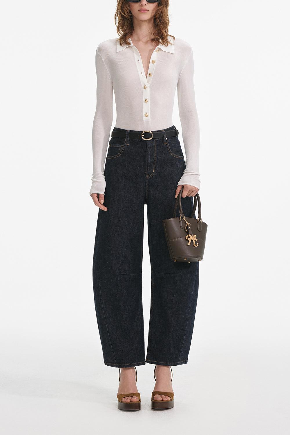 Barrel Leg Jeans-BLUE-26-CLOTHINGPANTWIDE LEG-self-portrait
