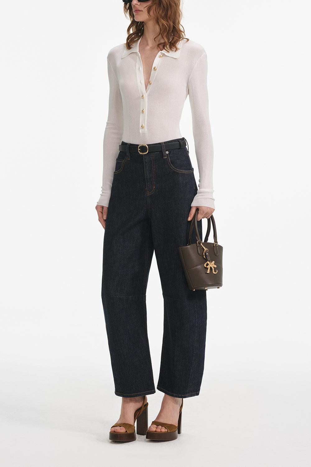 Barrel Leg Jeans-BLUE-26-CLOTHINGPANTWIDE LEG-self-portrait