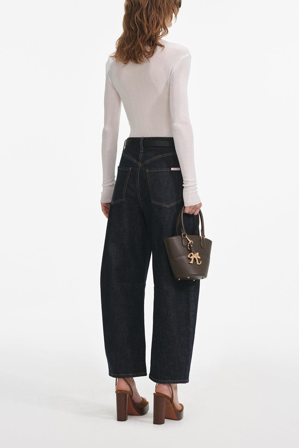 Barrel Leg Jeans-BLUE-26-CLOTHINGPANTWIDE LEG-self-portrait