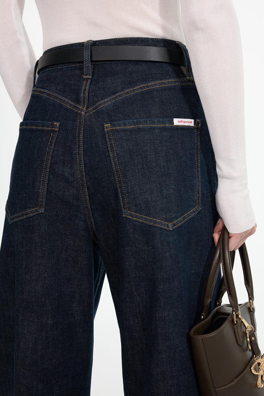 Barrel Leg Jeans-BLUE-26-CLOTHINGPANTWIDE LEG-self-portrait