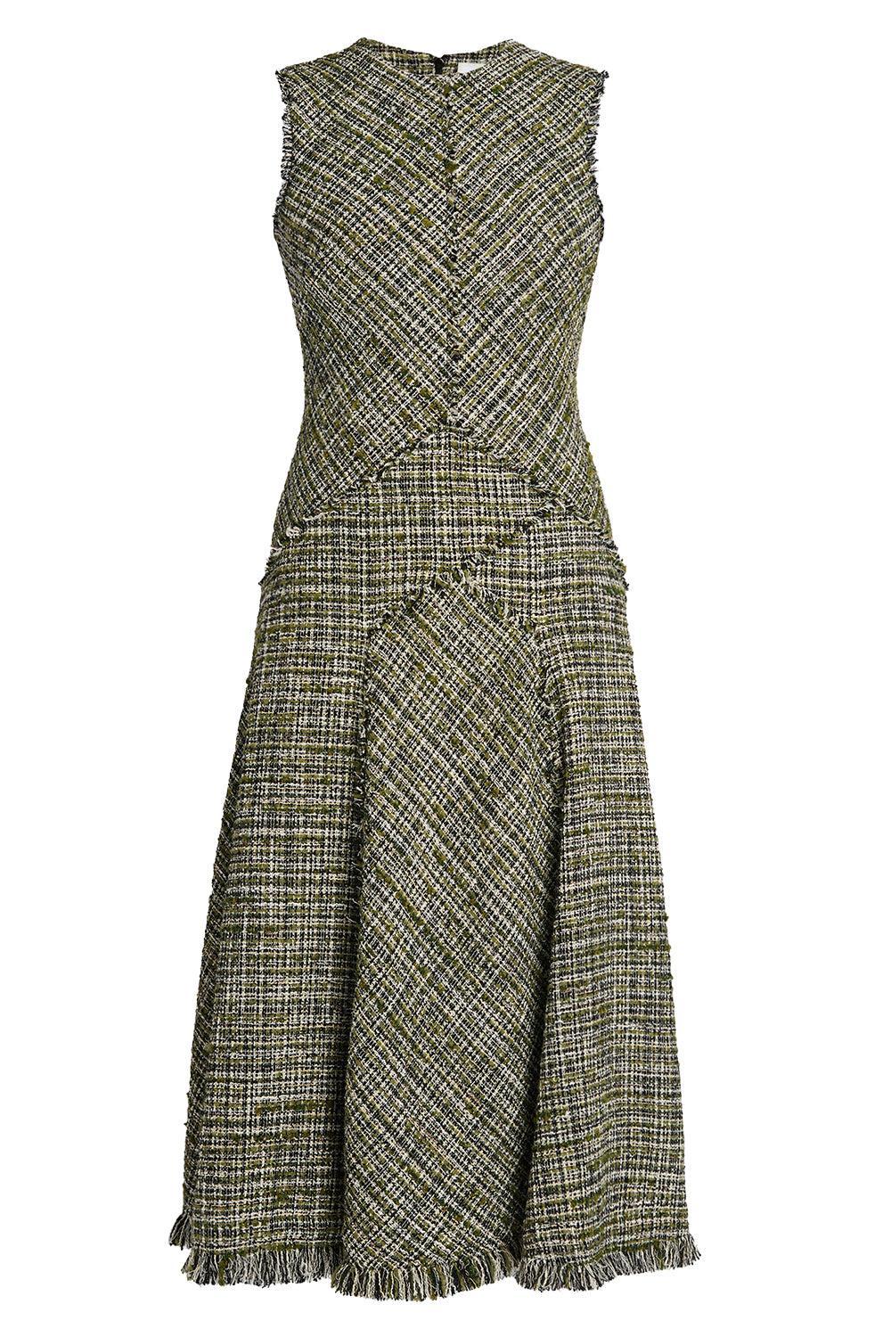 Sleeveless Midi Dress-DRKOLIV-6-CLOTHINGDRESSCASUAL-ERDEM