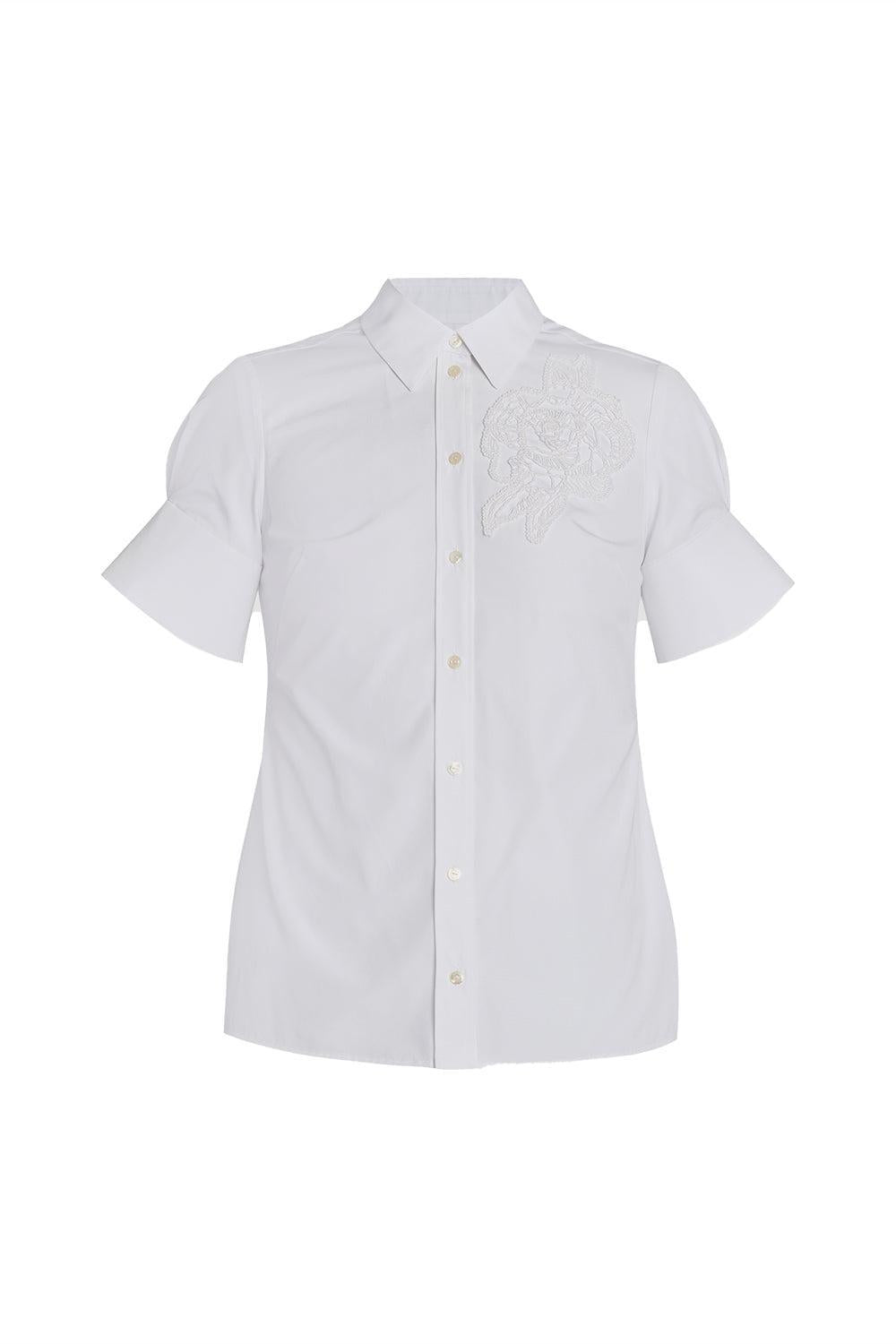 Short Sleeve Shirt-WHITE-2-CLOTHINGTOPBLOUSE-ERDEM