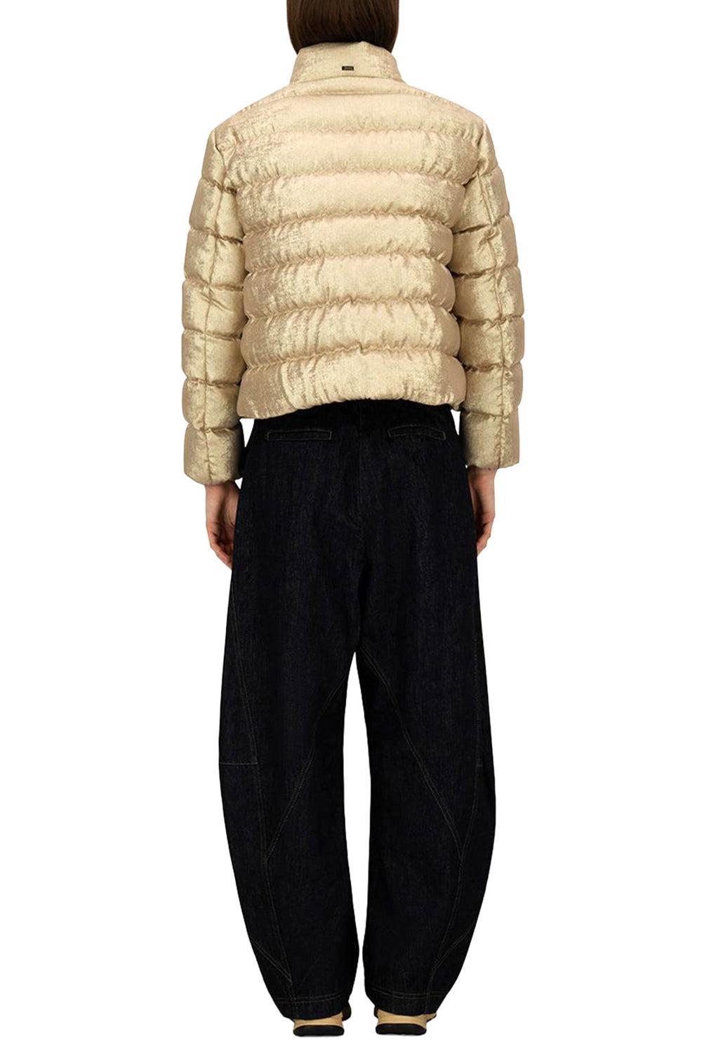 Metallic Nylon Bomber-ORO-38-CLOTHINGJACKETCASUAL-HERNO