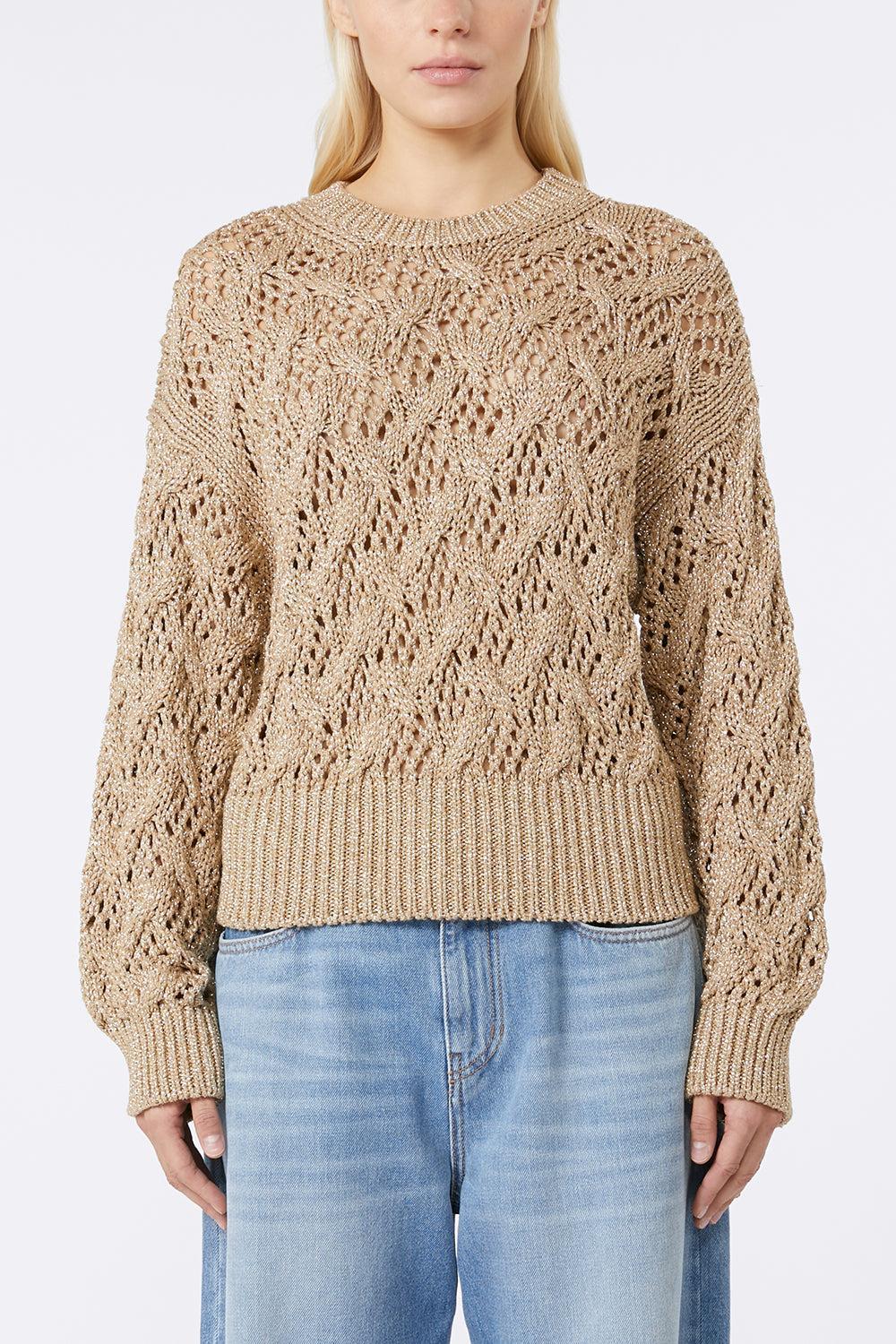 Pilade Sweater-GOLD-XS-CLOTHINGTOPSWEATER-MAX MARA
