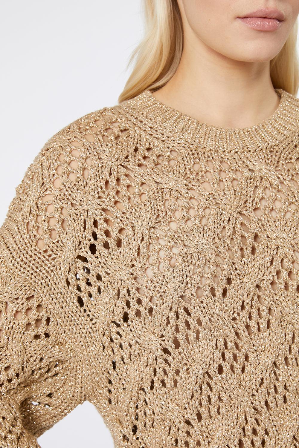 Pilade Sweater-GOLD-XS-CLOTHINGTOPSWEATER-MAX MARA