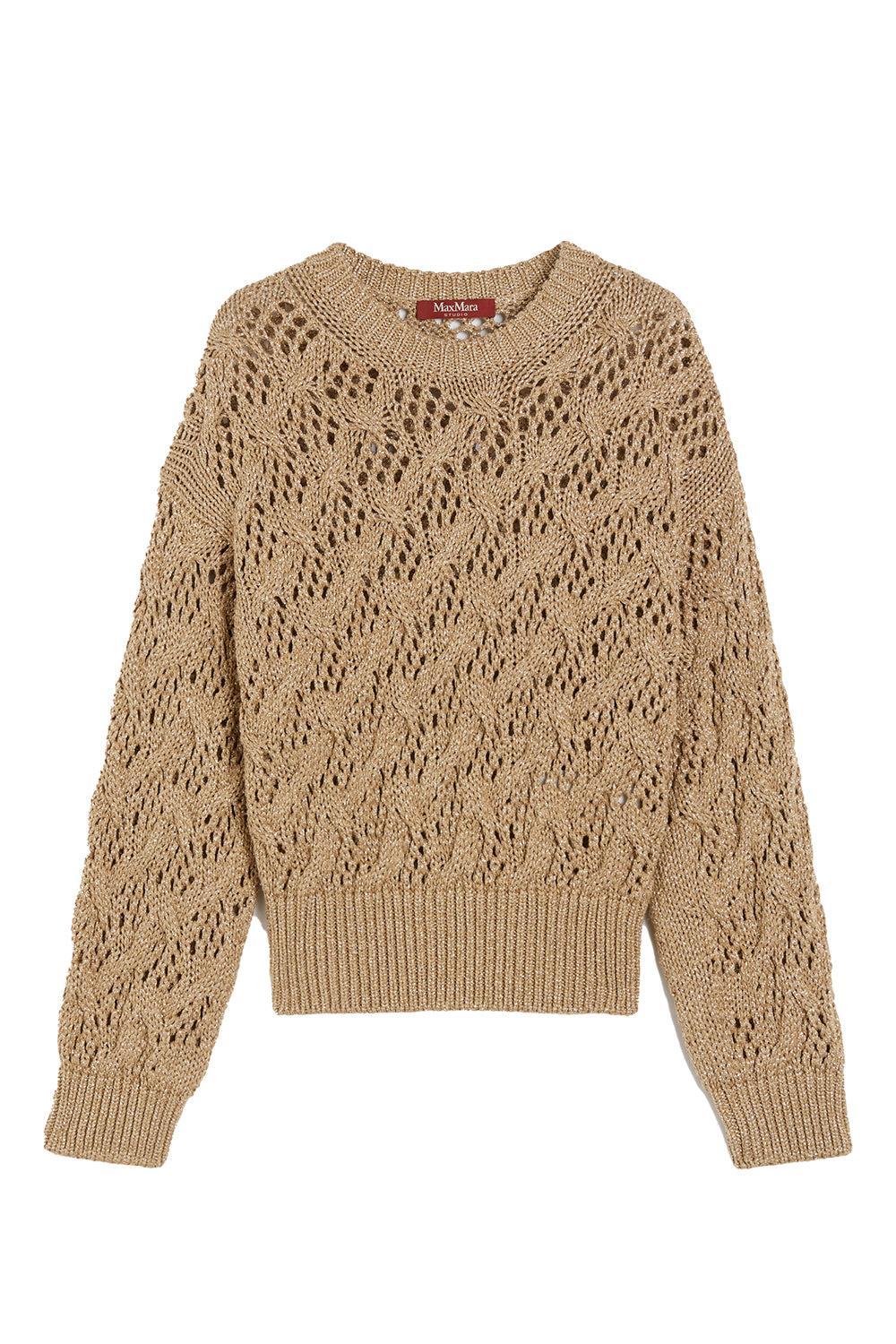 Pilade Sweater-GOLD-XS-CLOTHINGTOPSWEATER-MAX MARA