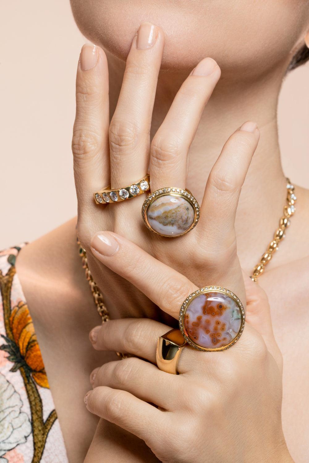 Memoire Classic Signature Drop Ring-YELLOW GOLD-6.5-JEWELRYFINE JEWELRING-TAMARA COMOLLI