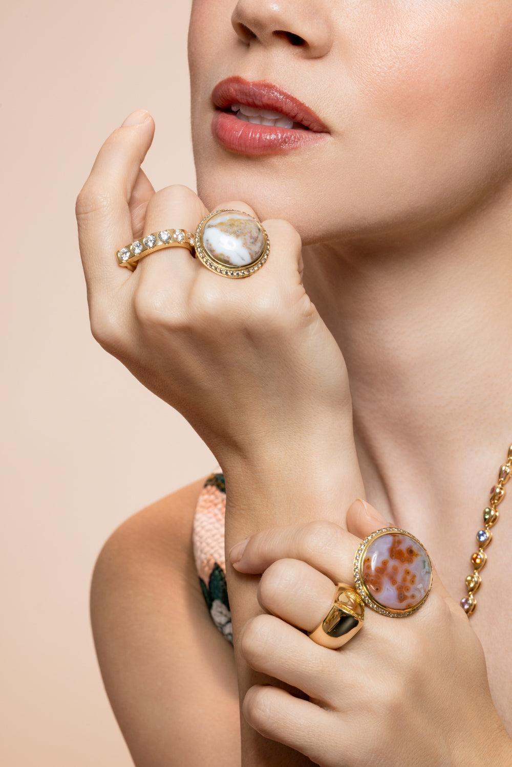 Memoire Classic Signature Drop Ring-YELLOW GOLD-6.5-JEWELRYFINE JEWELRING-TAMARA COMOLLI