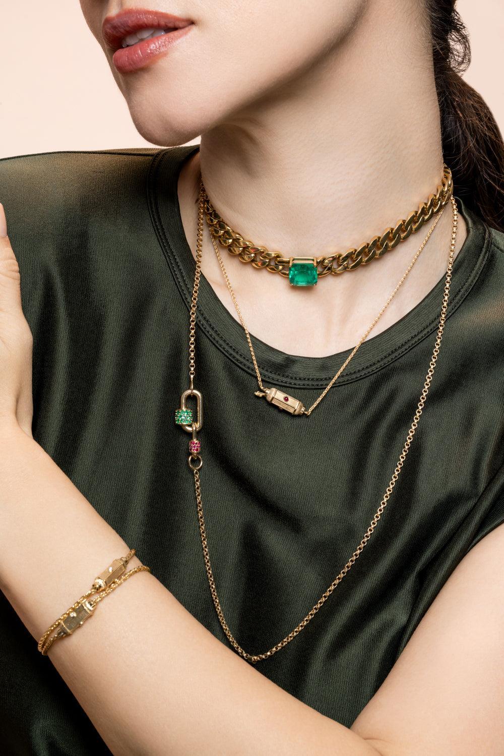 Ruby Micro Coco Necklace-YELLOW GOLD-42-JEWELRYFINE JEWELNECKLACE O-MARIE LICHTENBERG