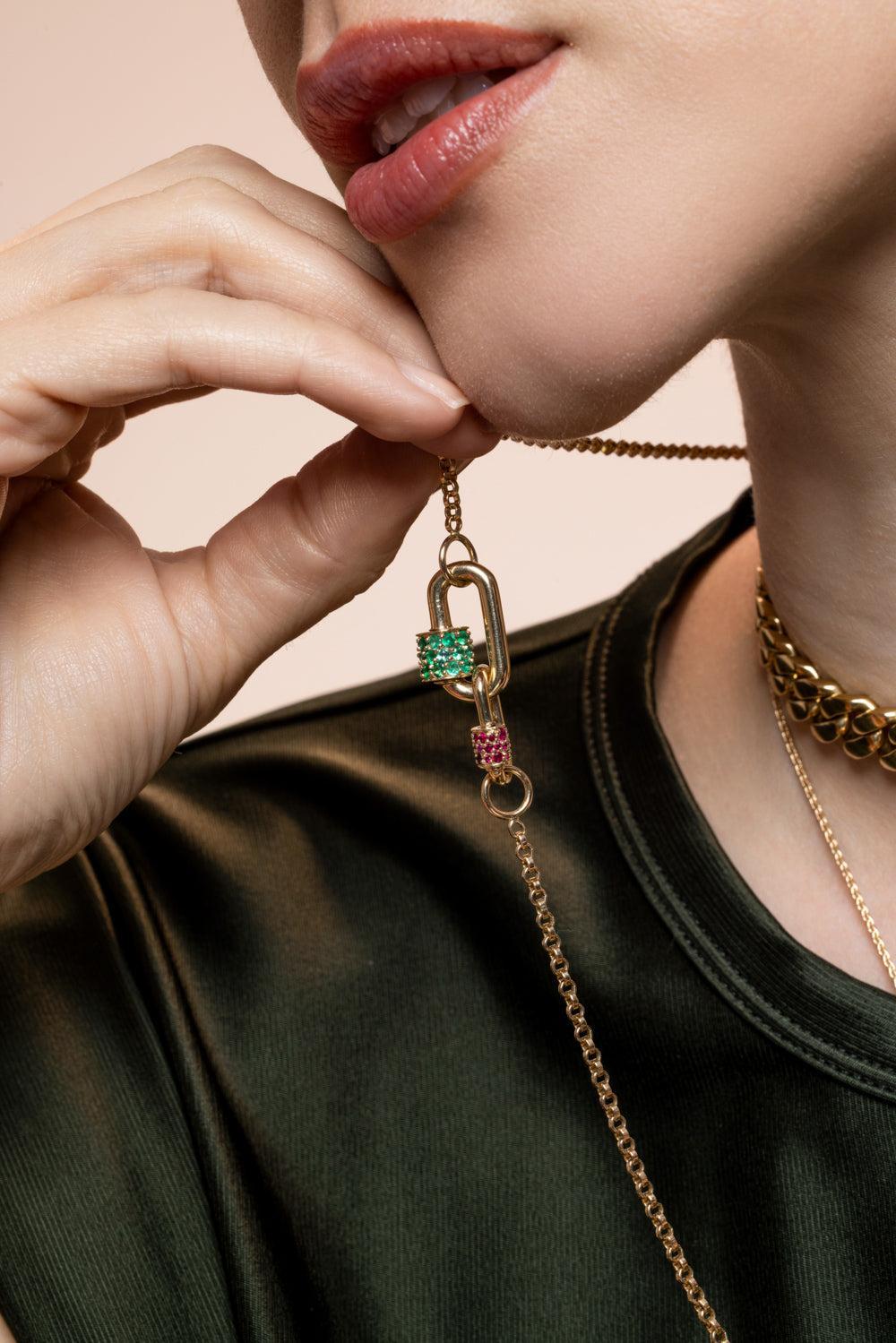 Ruby Stoned Babylock-YELLOW GOLD-JEWELRYFINE JEWELPENDANT-MARLA AARON