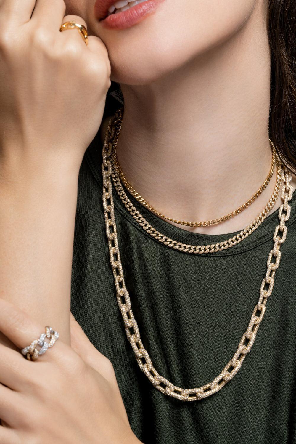 baby Link Choker Necklace-YELLOW GOLD-JEWELRYFINE JEWELNECKLACE O-SHAY JEWELRY