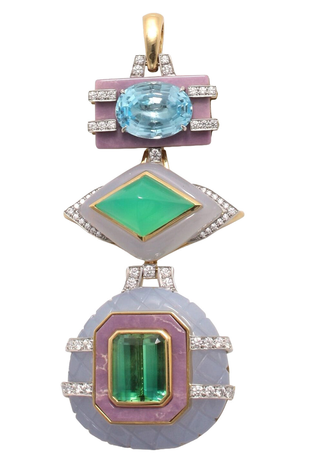 Aquamarine Diamond Totem Pendant