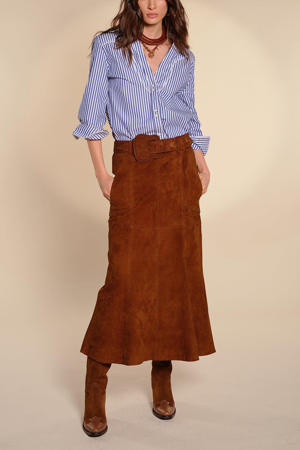 Sundown Midi Skirt-DKCARAML-4-CLOTHINGSKIRTMIDI-JOHANNA ORTIZ
