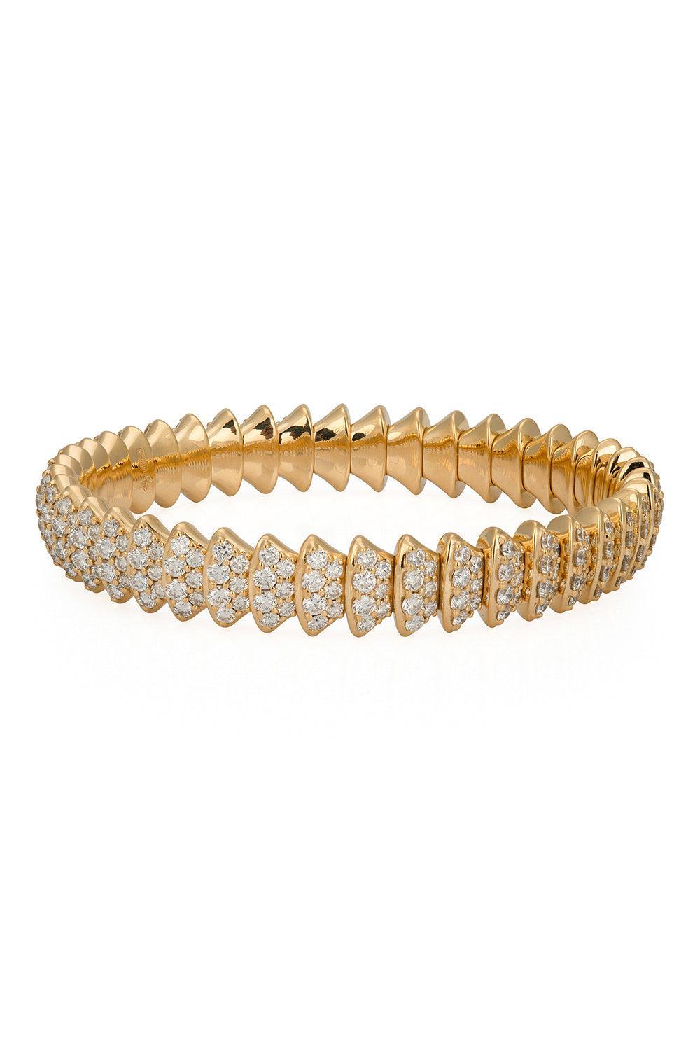 Diamond Multi Element Stretch Bracelet - Yellow Gold-YELLOW GOLD-JEWELRYFINE JEWELBRACELET O-ZYDO