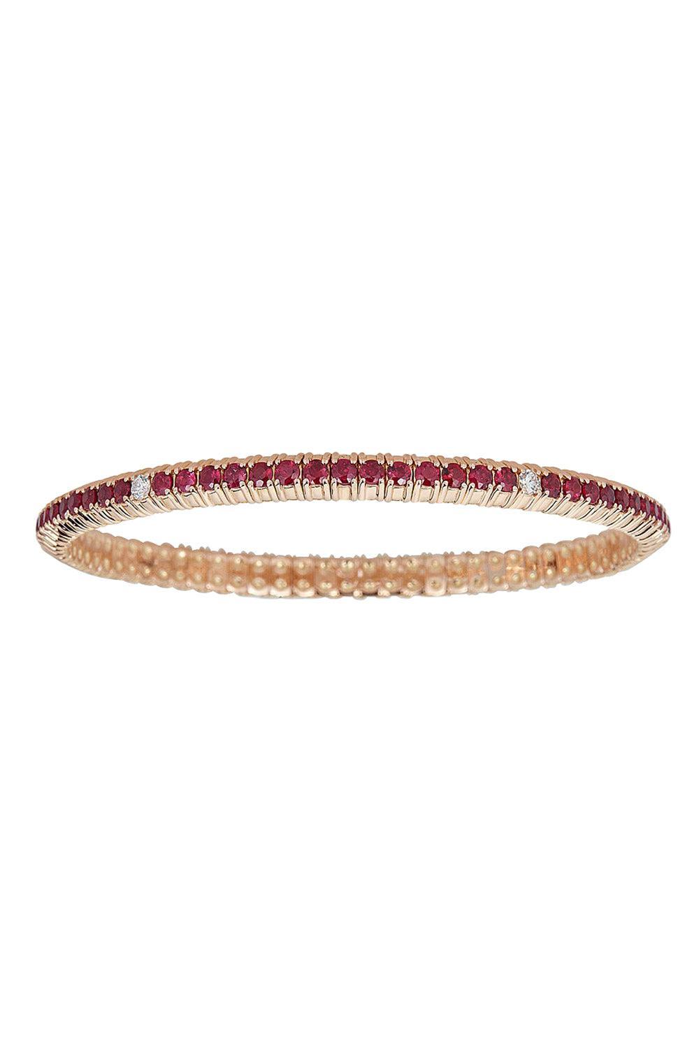 Ruby Diamond Stretch Bracelet-ROSE GOLD-JEWELRYFINE JEWELBRACELET O-ZYDO