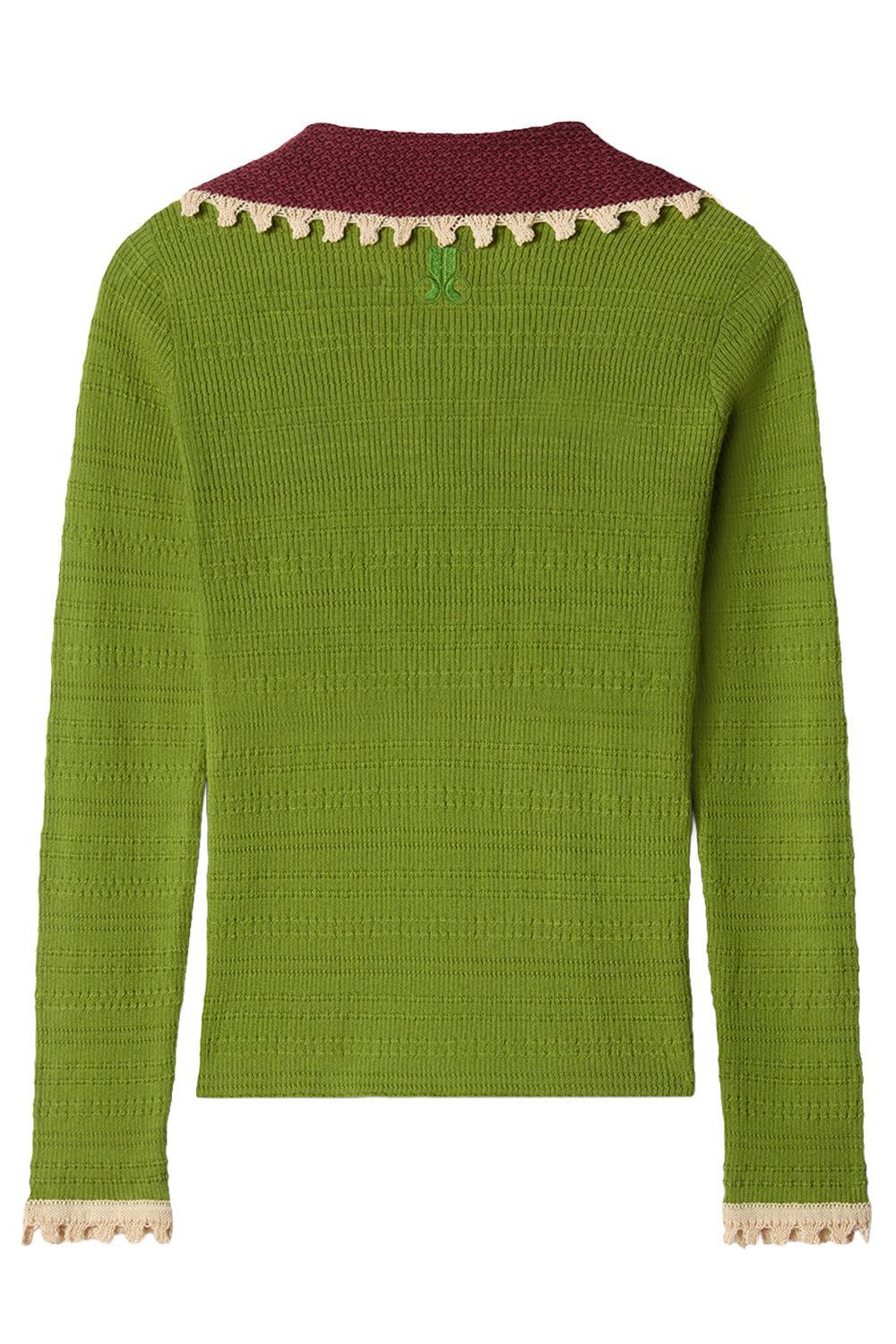  Picket Polo Jumper-GREEN-XS-CLOTHINGTOPSWEATER-LA DOUBLEJ 
