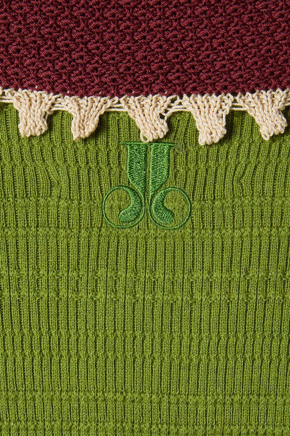 Picket Polo Jumper-GREEN-XS-CLOTHINGTOPSWEATER-LA DOUBLEJ