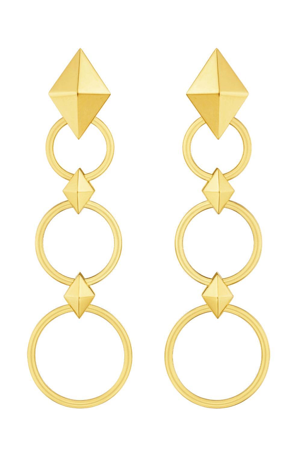 Python Long Drop Earrings-YELLOW GOLD-JEWELRYFINE JEWELEARRING-CADAR