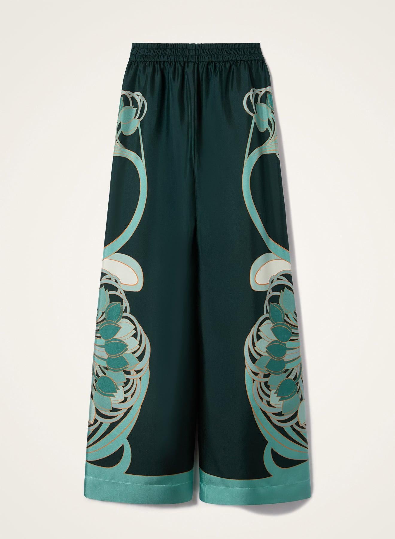 Palazzo Pants - Bloomin Tulip Placee-FLORAL-XS-CLOTHINGPANTWIDE LEG-LA DOUBLEJ
