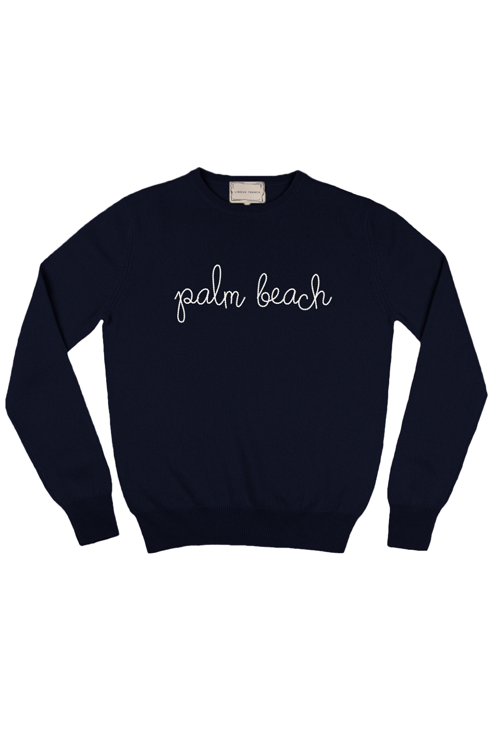 Palm Beach Crewneck - Navy-BLUE-XS-CLOTHINGTOPSWEATER-LINGUA FRANCA