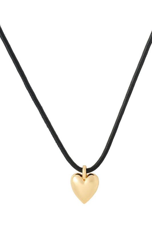 Small Puffy Heart Choker Necklace-YELLOW-JEWELRYFINE JEWELNECKLACE O-JENNIFER FISHER