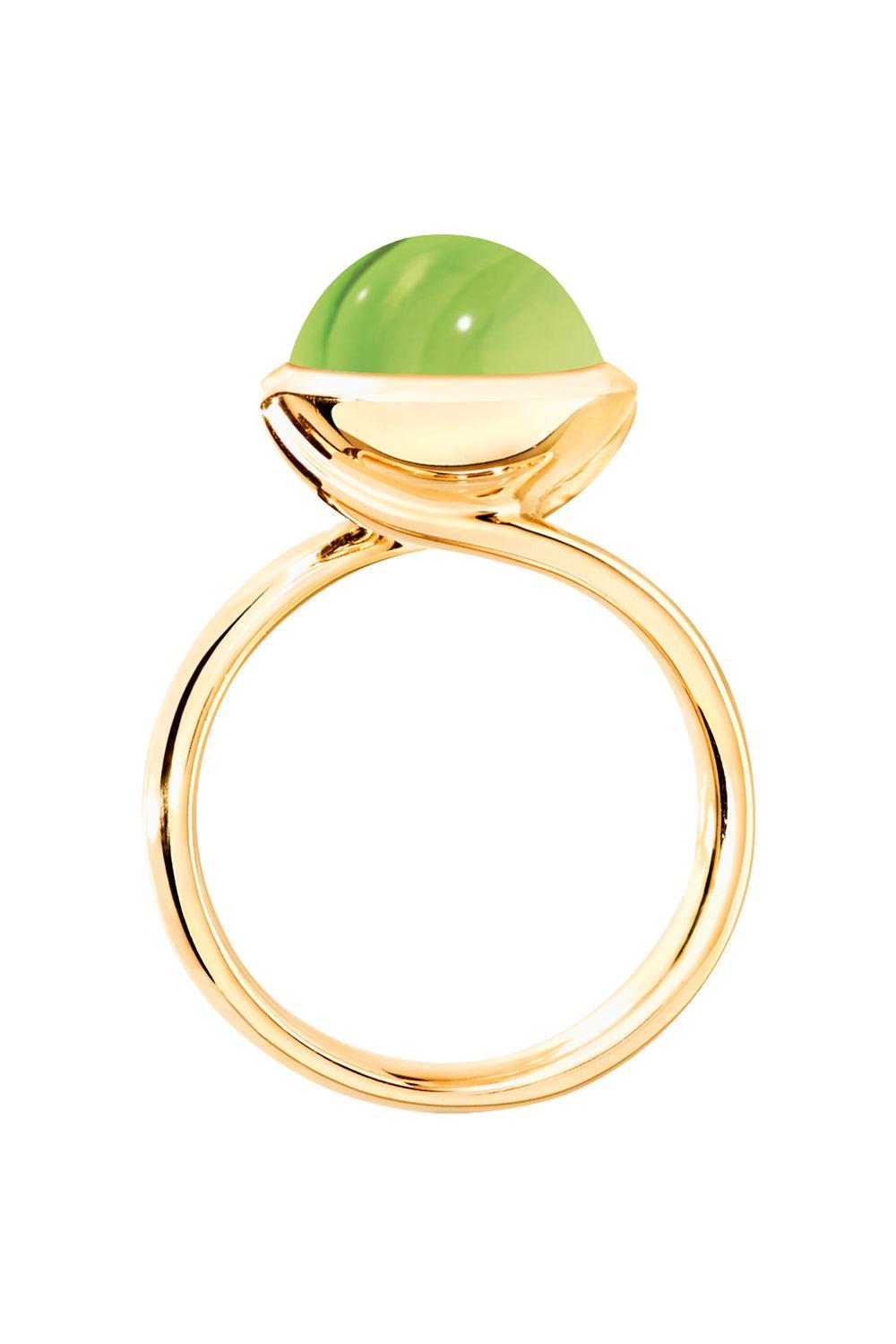 Peridot Large Bouton Ring-YELLOW GOLD-7-JEWELRYFINE JEWELRING-TAMARA COMOLLI