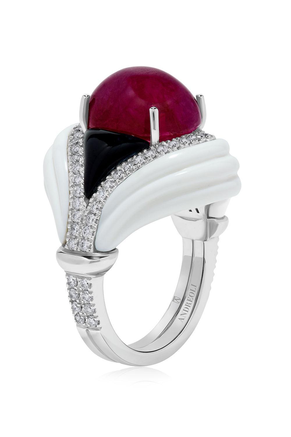 Diamond Ruby Kogolong Ring-ROSE GOLD-JEWELRYFINE JEWELRING-ANDREOLI