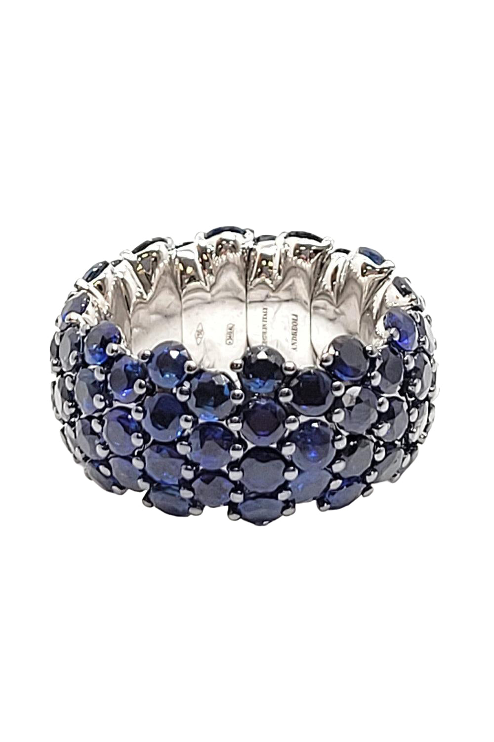 Blue Sapphire Stretch Ring-WHITE GOLD-6.25-JEWELRYFINE JEWELRING-ANDREOLI