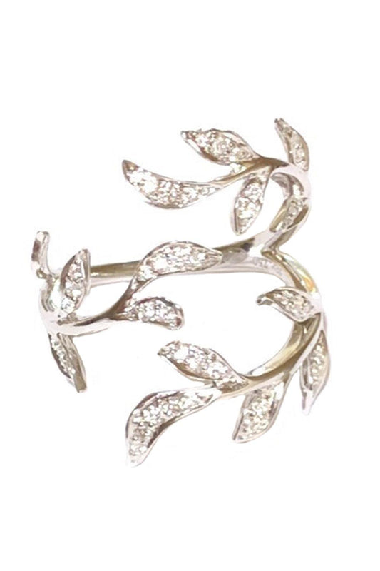 White Diamond Garden Bloom Ring-WHITE GOLD-7-JEWELRYFINE JEWELRING-STEFERE