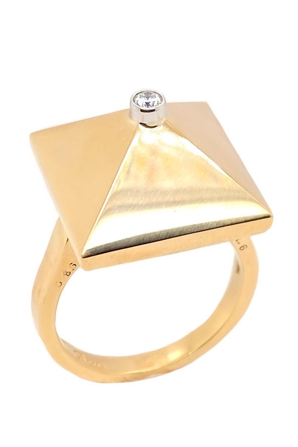 Diamond Accent Piramide Ring-YELLOW GOLD-JEWELRYFINE JEWELRING-ALETTO BROTHERS