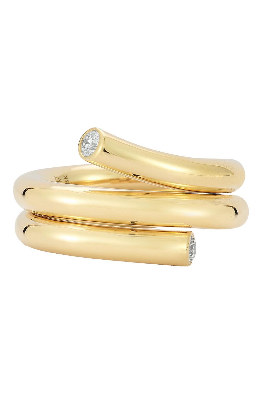 Diamond End Double Row Thoby Spiral Ring-YELLOW GOLD-6-JEWELRYFINE JEWELRING-WALTERS FAITH