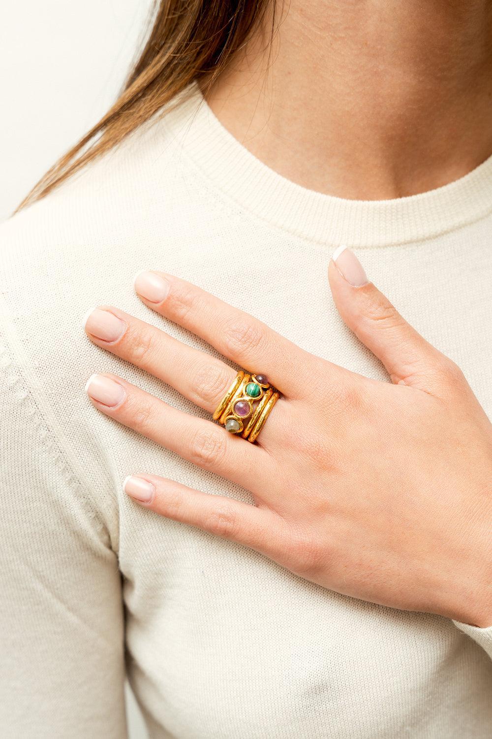 Multi Stone Olympe Ring-YELLOW-7.25-JEWELRYBOUTIQUERING-SYLVIA TOLEDANO
