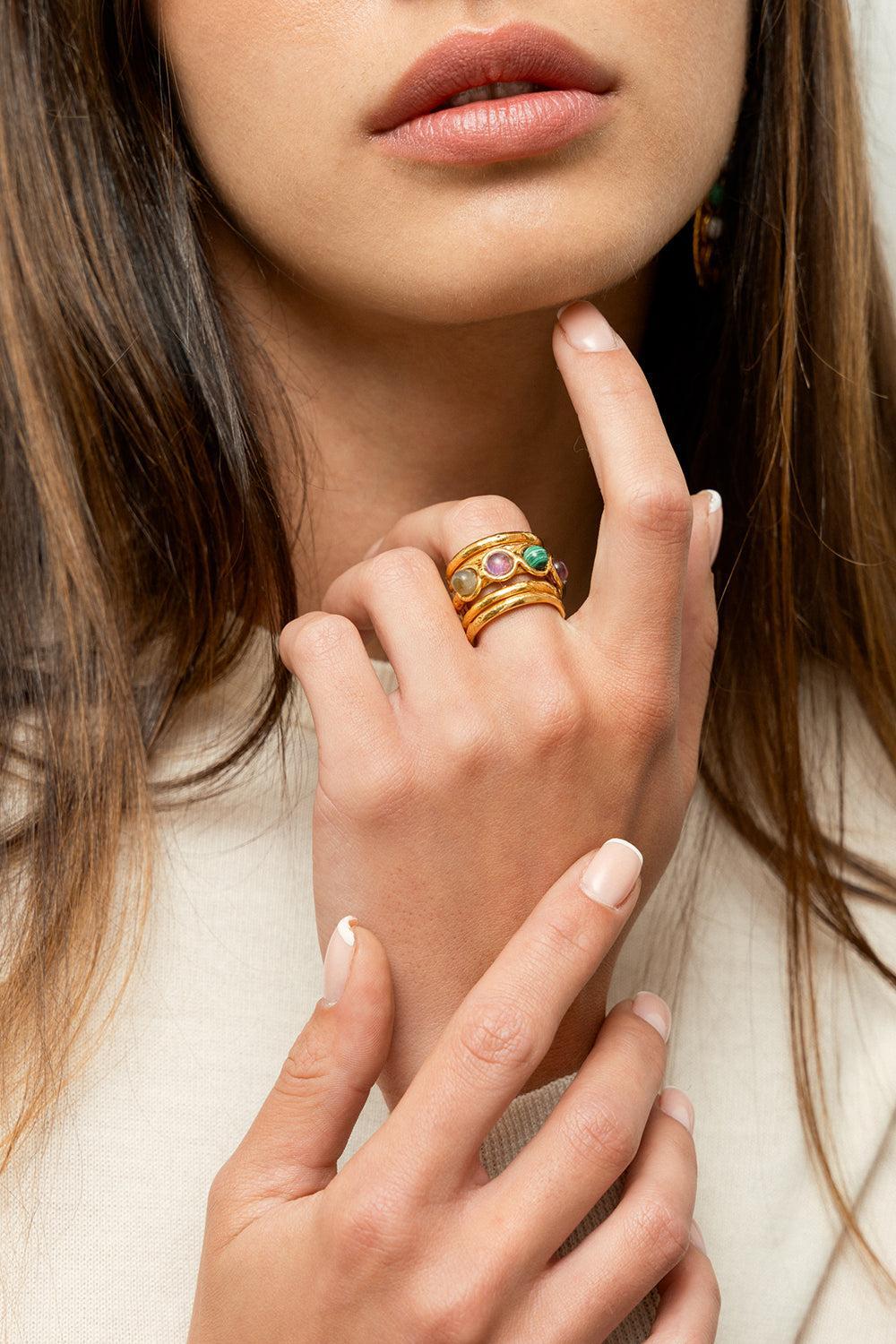 Multi Stone Olympe Ring-YELLOW-7.25-JEWELRYBOUTIQUERING-SYLVIA TOLEDANO