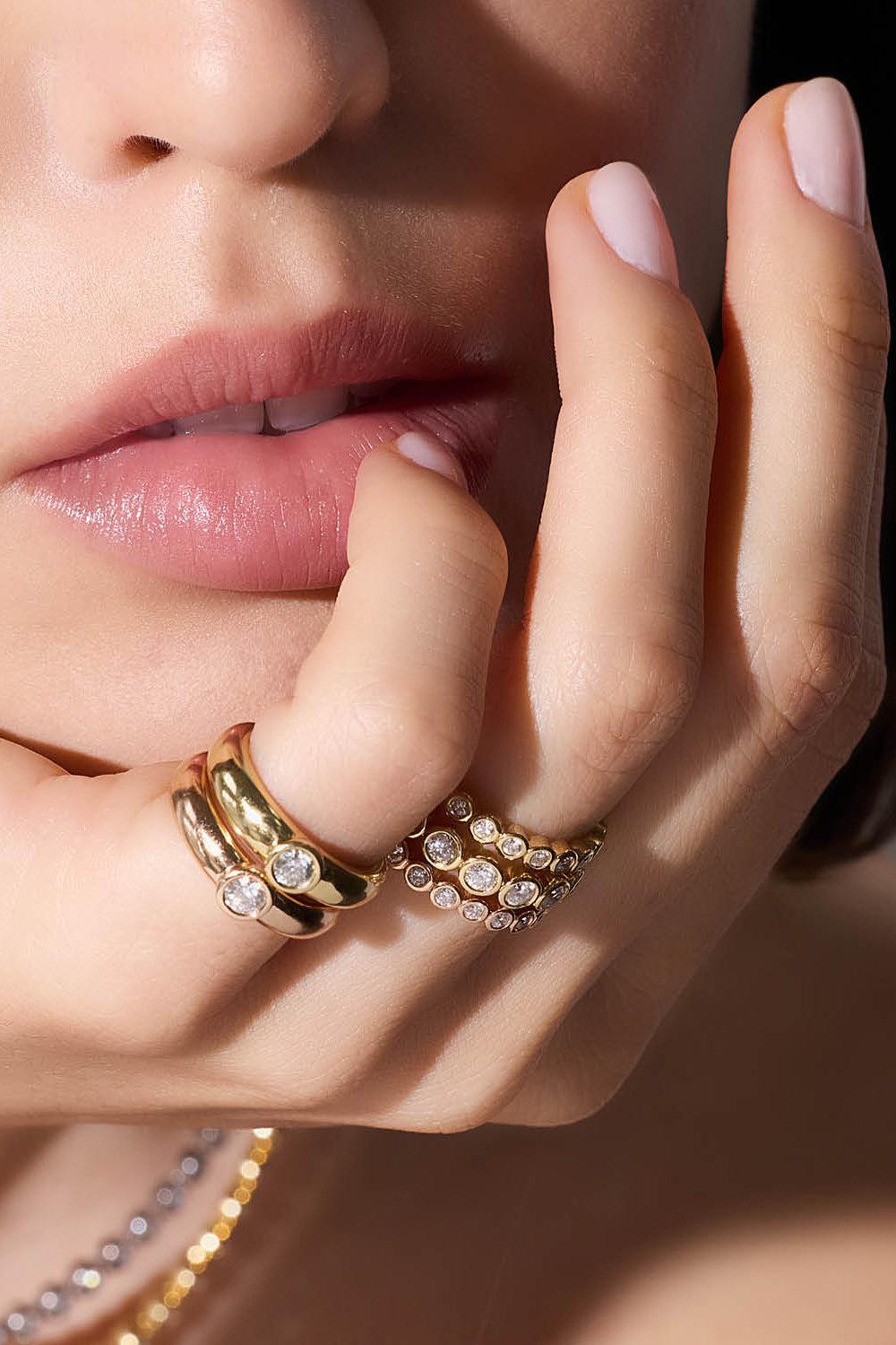 Diamond Bezel WF Classic Ring - Yellow Gold-YELLOW GOLD-7-JEWELRYFINE JEWELRING-WALTERS FAITH