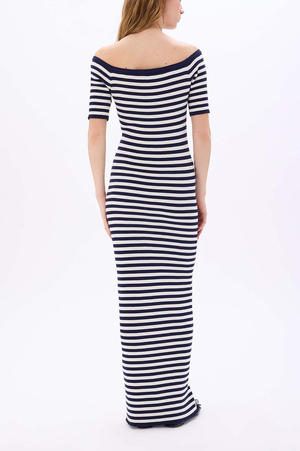 Wide Neck Stripe Dress-RBLNCBLE-XS-CLOTHINGDRESSCASUAL-SONIA RYKIEL