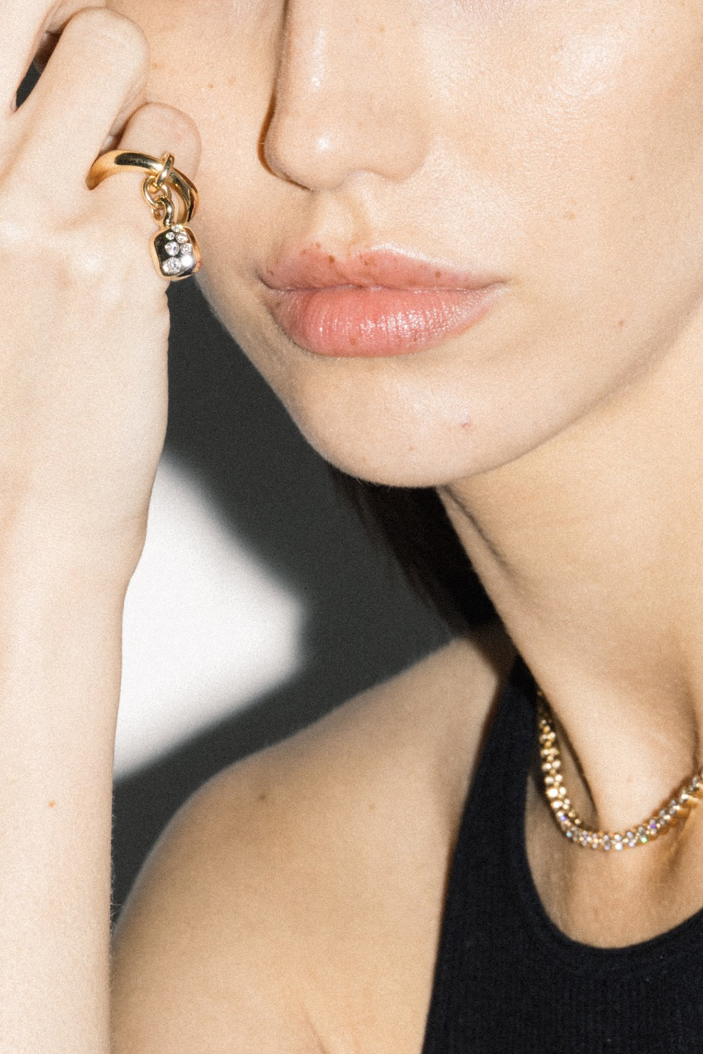 Diamond Carriage Ring Ear Cuff