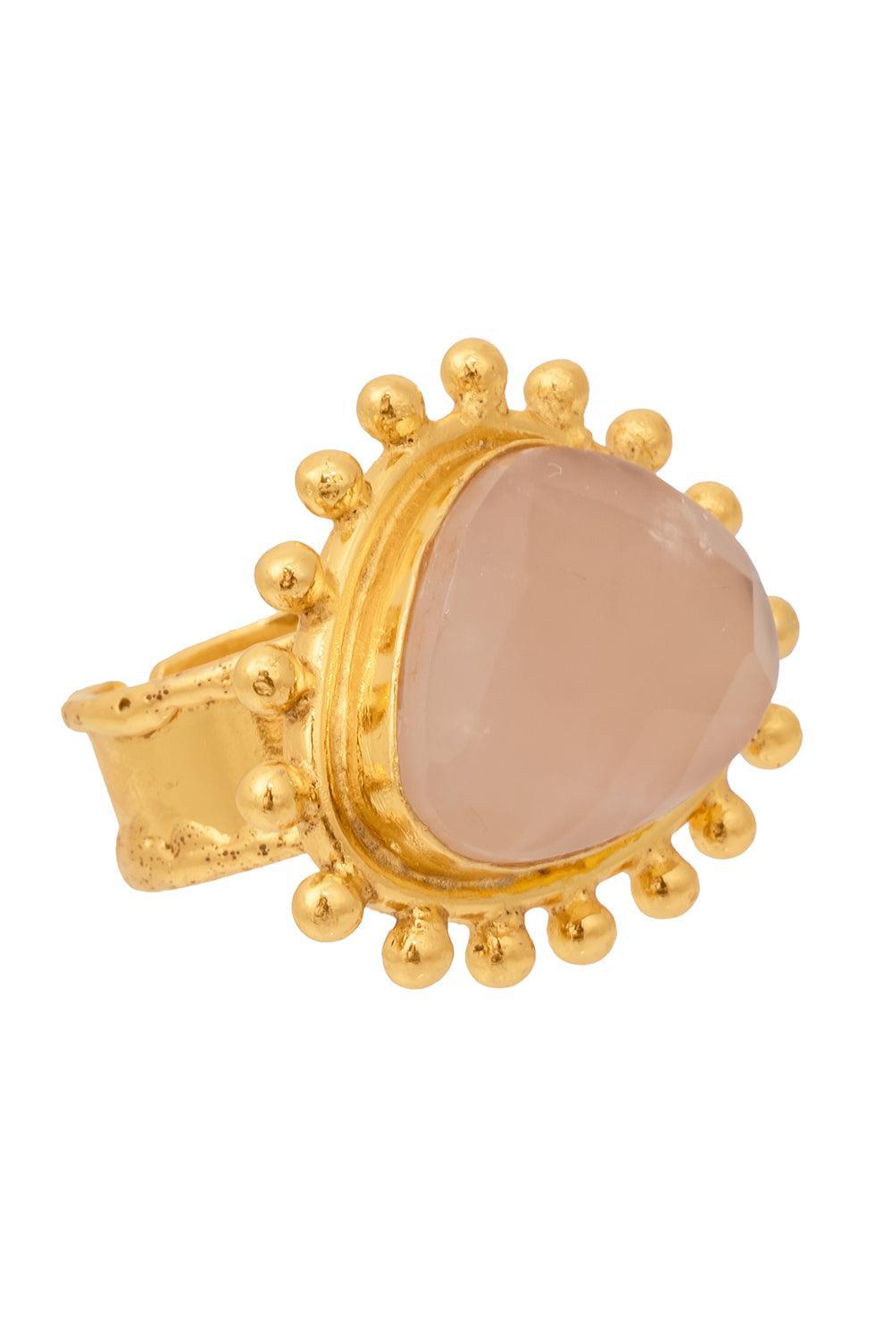 Pink Quartz Dot Ring-YELLOW-6.5-JEWELRYBOUTIQUERING-SYLVIA TOLEDANO