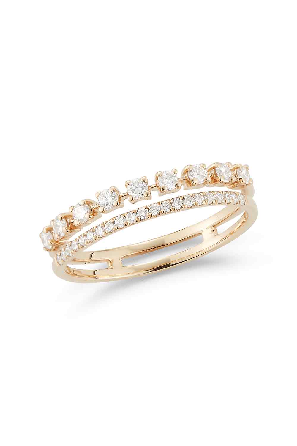 Diamond Ava Bea Double Row Ring-YELLOW GOLD-6-JEWELRYFINE JEWELRING-DANA REBECCA DESIGNS
