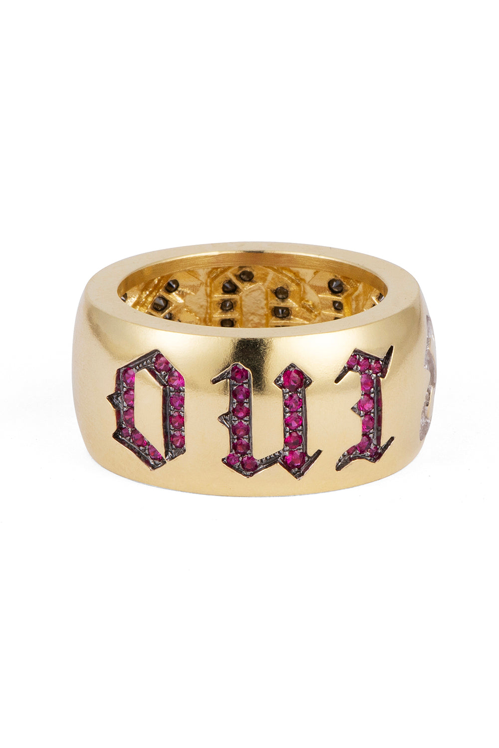 Black Diamond Ruby Oui Non French Ring