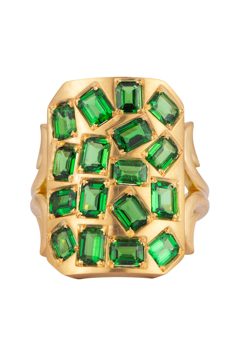 Green Tzavorite Ten Table Ring