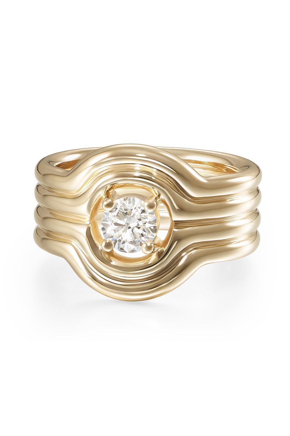 Diamond Rocky Rae Pinky Ring-YELLOW GOLD-4-JEWELRYFINE JEWELRING-MELISSA KAYE