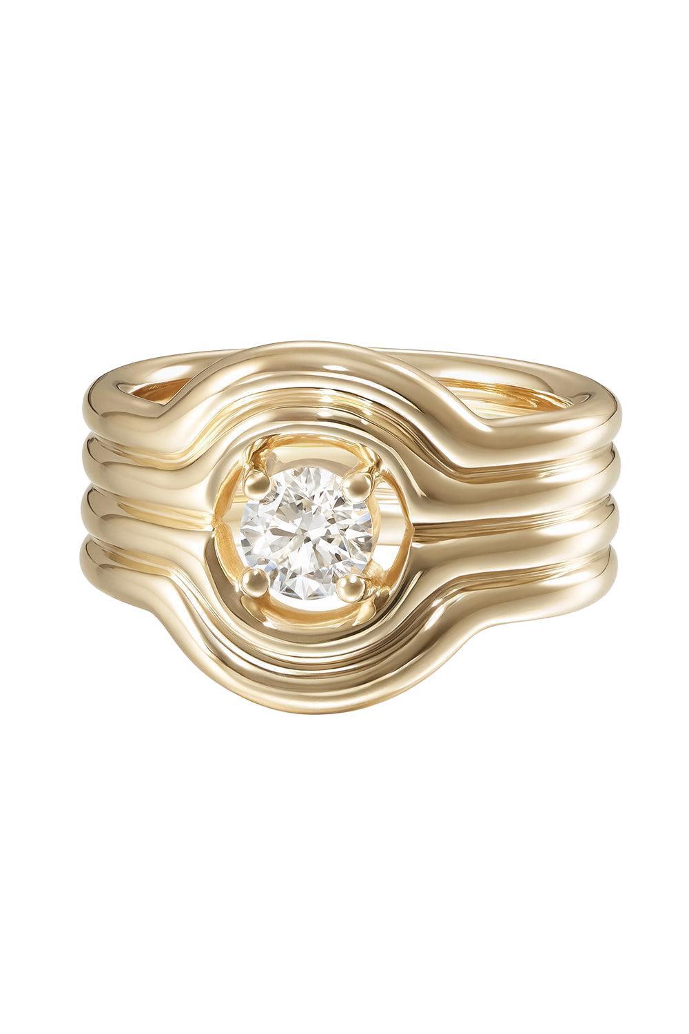 Diamond Rocky Rae Pinky Ring-YELLOW GOLD-4-JEWELRYFINE JEWELRING-MELISSA KAYE