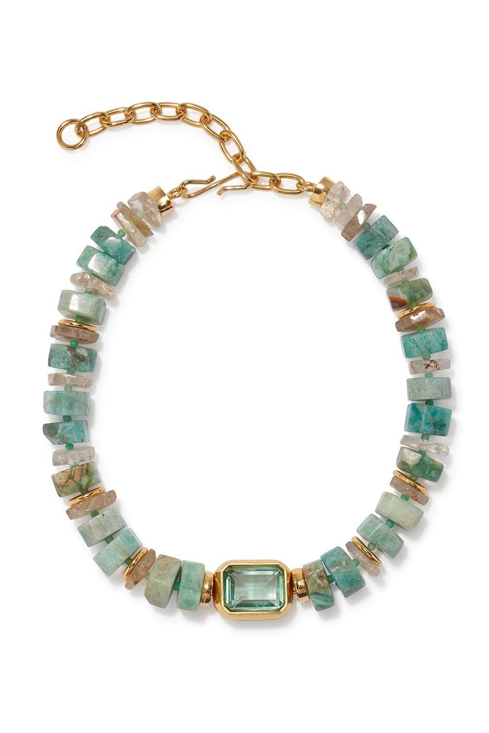 Sage Brush Goddess Collar Necklace-GREEN-JEWELRYBOUTIQUENECKLACE O-LIZZIE FORTUNATO