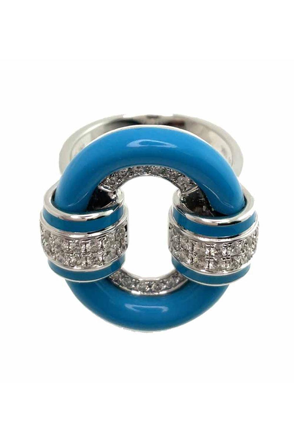 Diamond Turquoise Carved Ring-WHITE GOLD-6.5-JEWELRYFINE JEWELRING-PIRANESI
