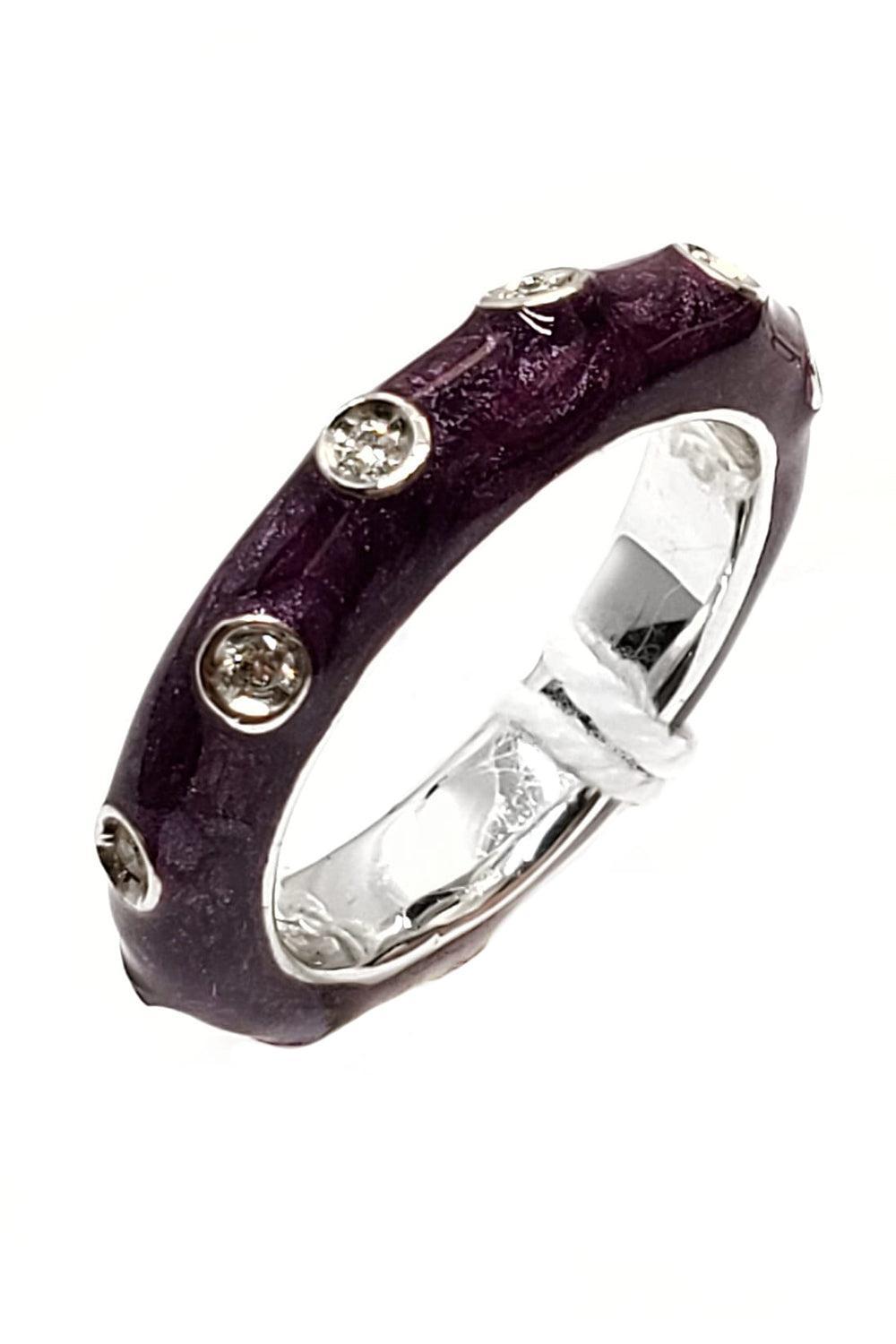 Diamond Dark Purple Band Ring-WHITE GOLD-6.75-JEWELRYFINE JEWELRING-ANDREOLI