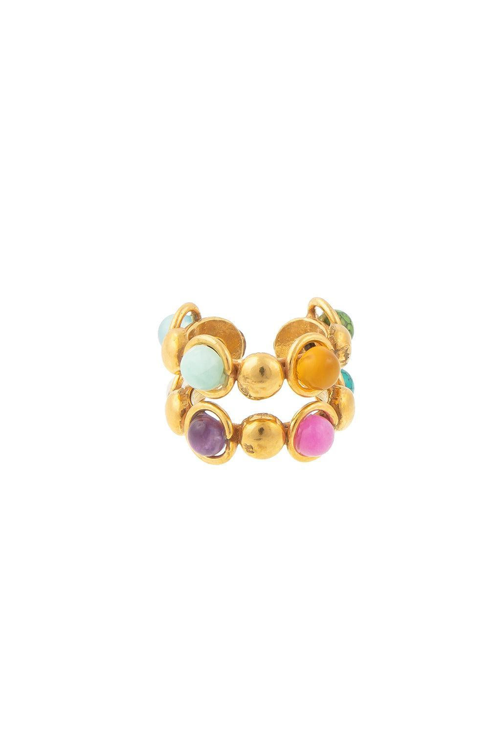 Orange Dots Double Ring-MULTI-7-JEWELRYBOUTIQUERING-SYLVIA TOLEDANO