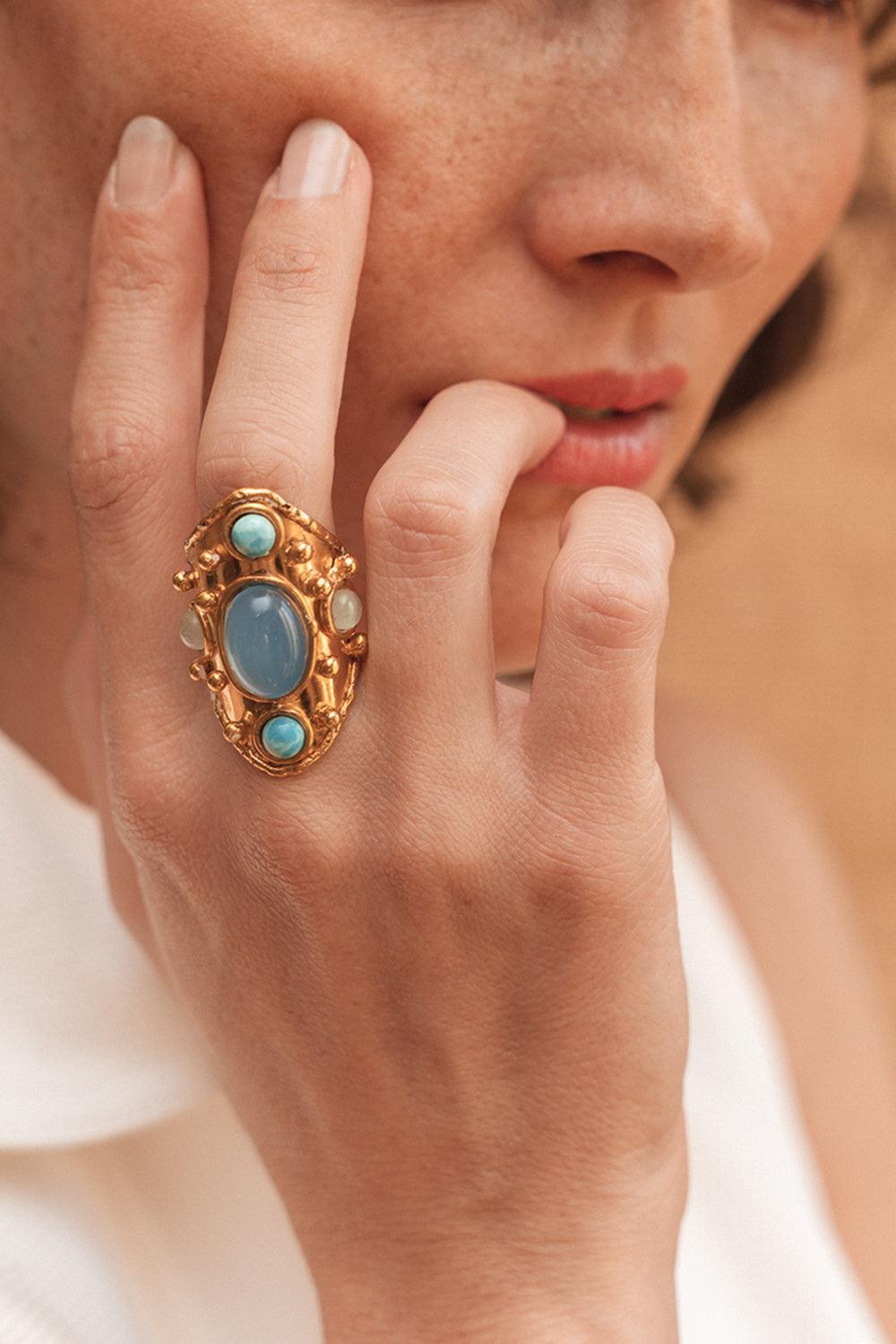 Larimar Little Byzance Ring-LARIMAR-8-JEWELRYBOUTIQUERING-SYLVIA TOLEDANO