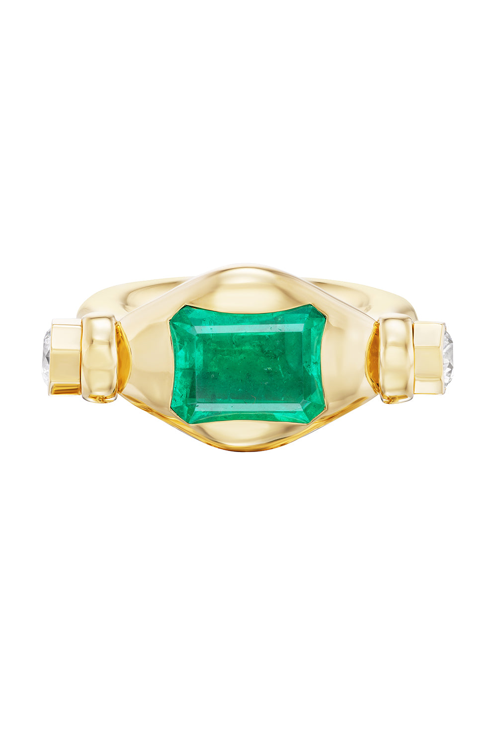 Emerald Diamond Machina Swivel Ring