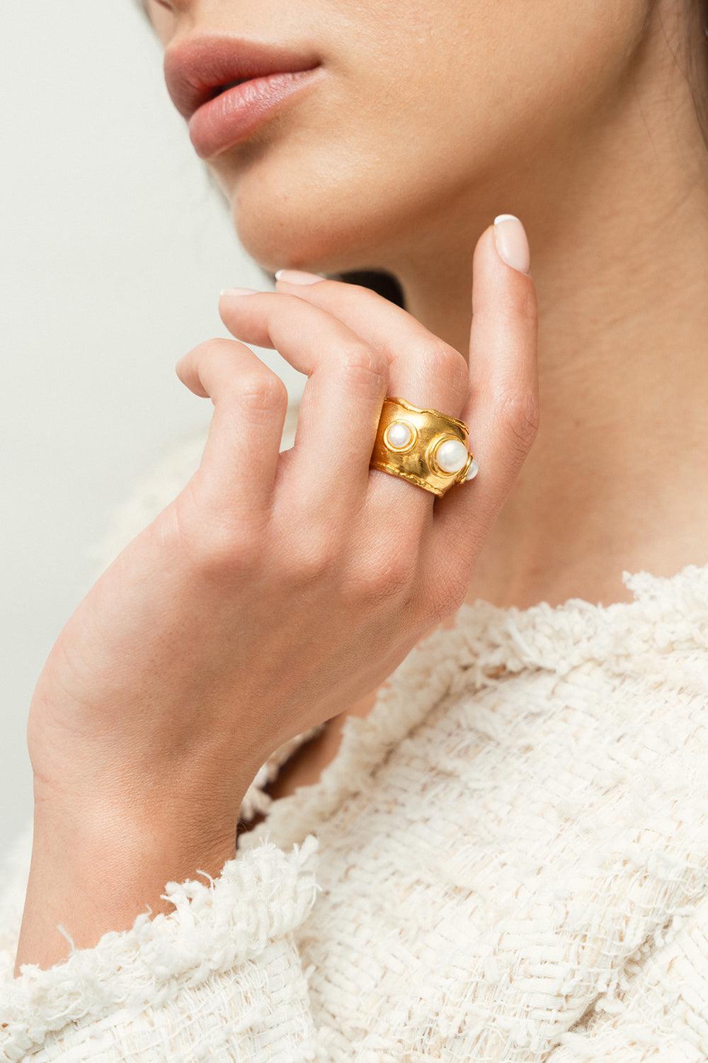 Pearl Dune Ring-YELLOW-7-JEWELRYBOUTIQUERING-SYLVIA TOLEDANO