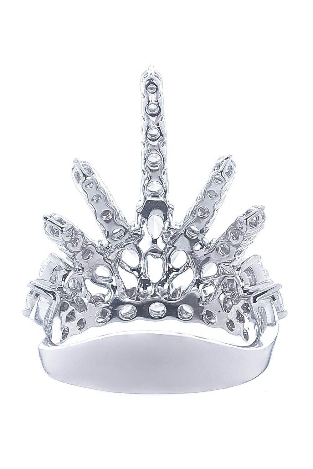 Diamond Crown Ring-WHITE GOLD-6.75-JEWELRYFINE JEWELRING-YEPREM JEWELLERY